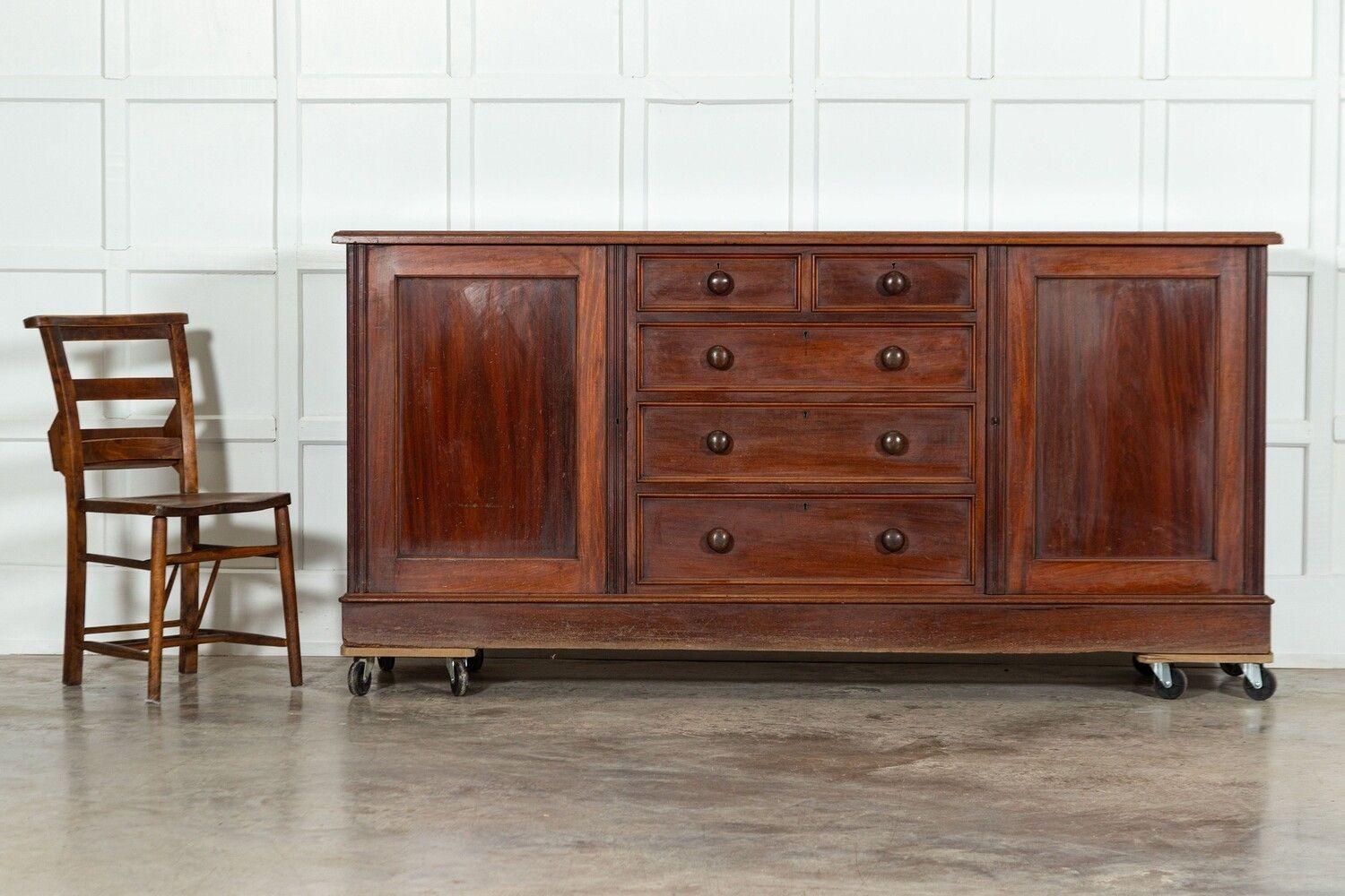 Large 19thC English Mahogany Sideboard In Good Condition In Staffordshire, GB