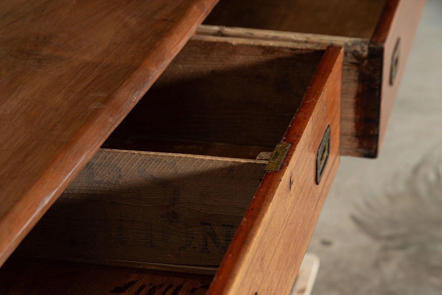 Large 19thC English Oak 6 Drawer Dresser Base For Sale 10