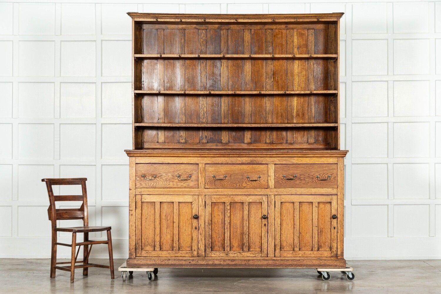 19th Century Large 19thC English Oak Dresser For Sale