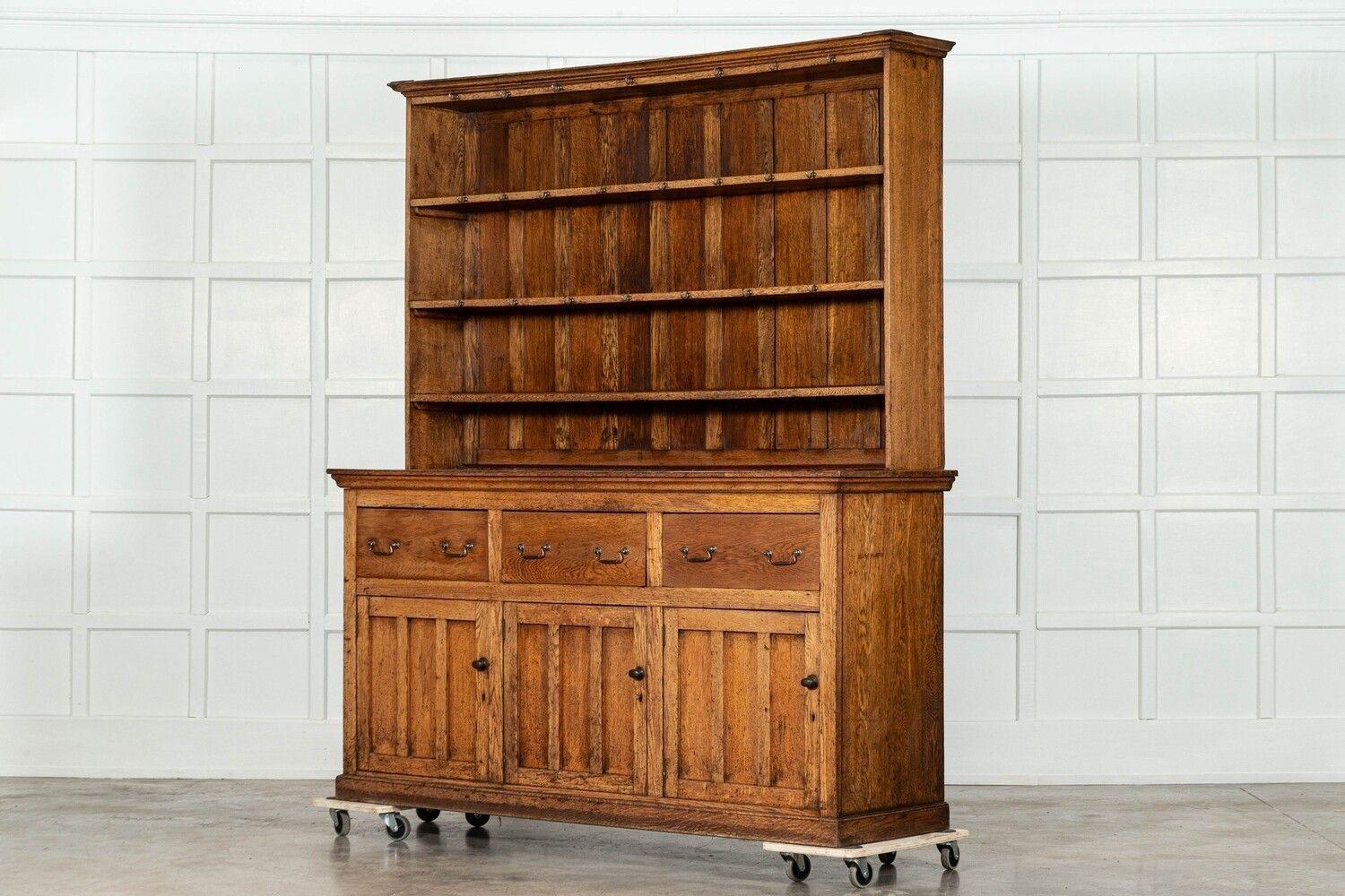 Large 19thC English Oak Dresser For Sale 1