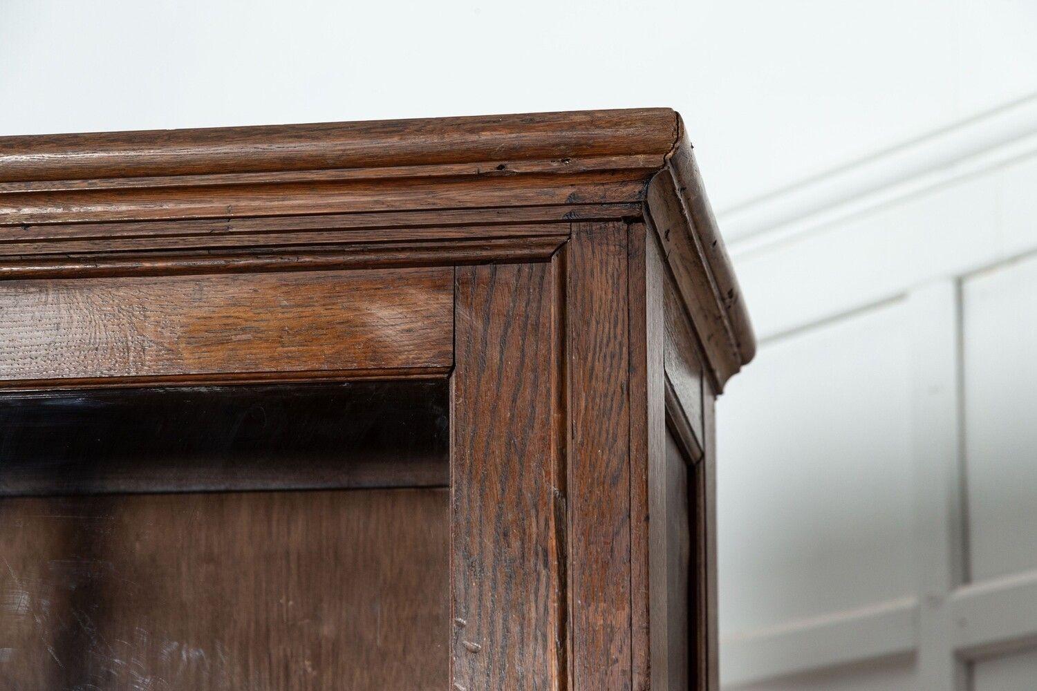 Large 19thC English Oak Glazed Housekeepers Cabinet For Sale 9