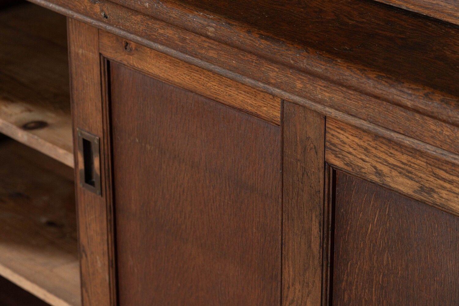 Large 19thC English Oak Glazed Housekeepers Cabinet For Sale 10