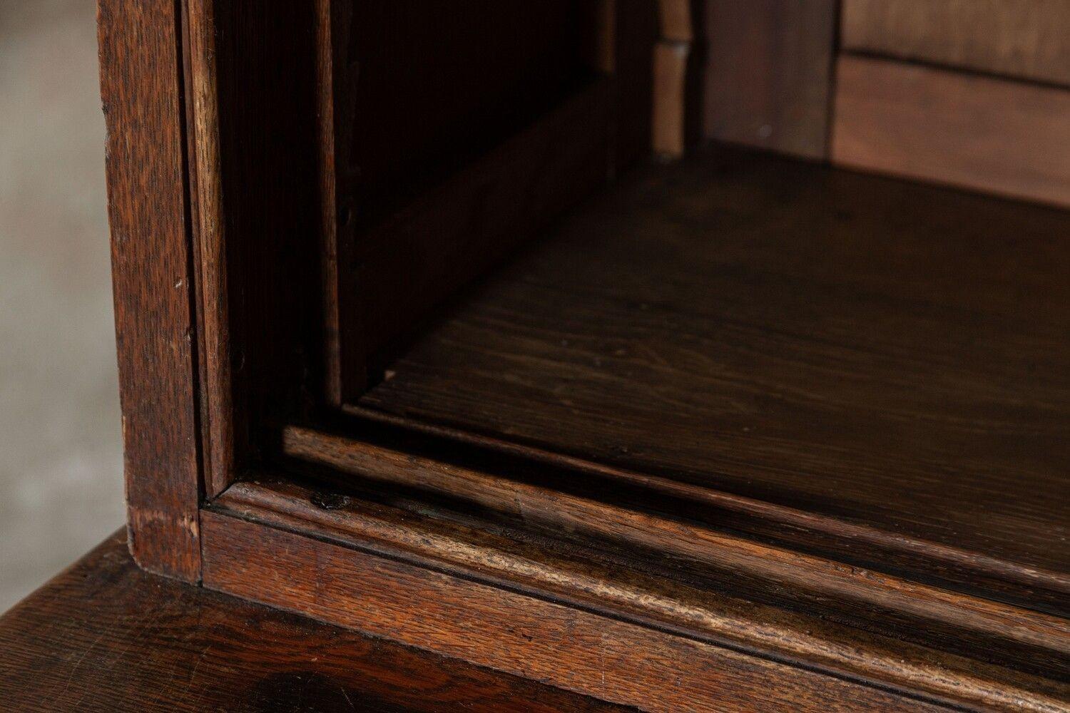 Large 19thC English Oak Glazed Housekeepers Cabinet For Sale 12