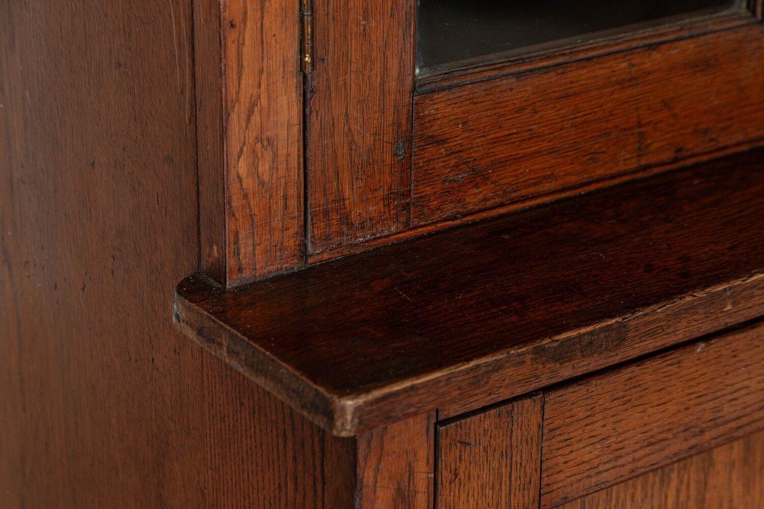 Large 19thC English Oak Glazed Housekeepers Cupboard For Sale 7