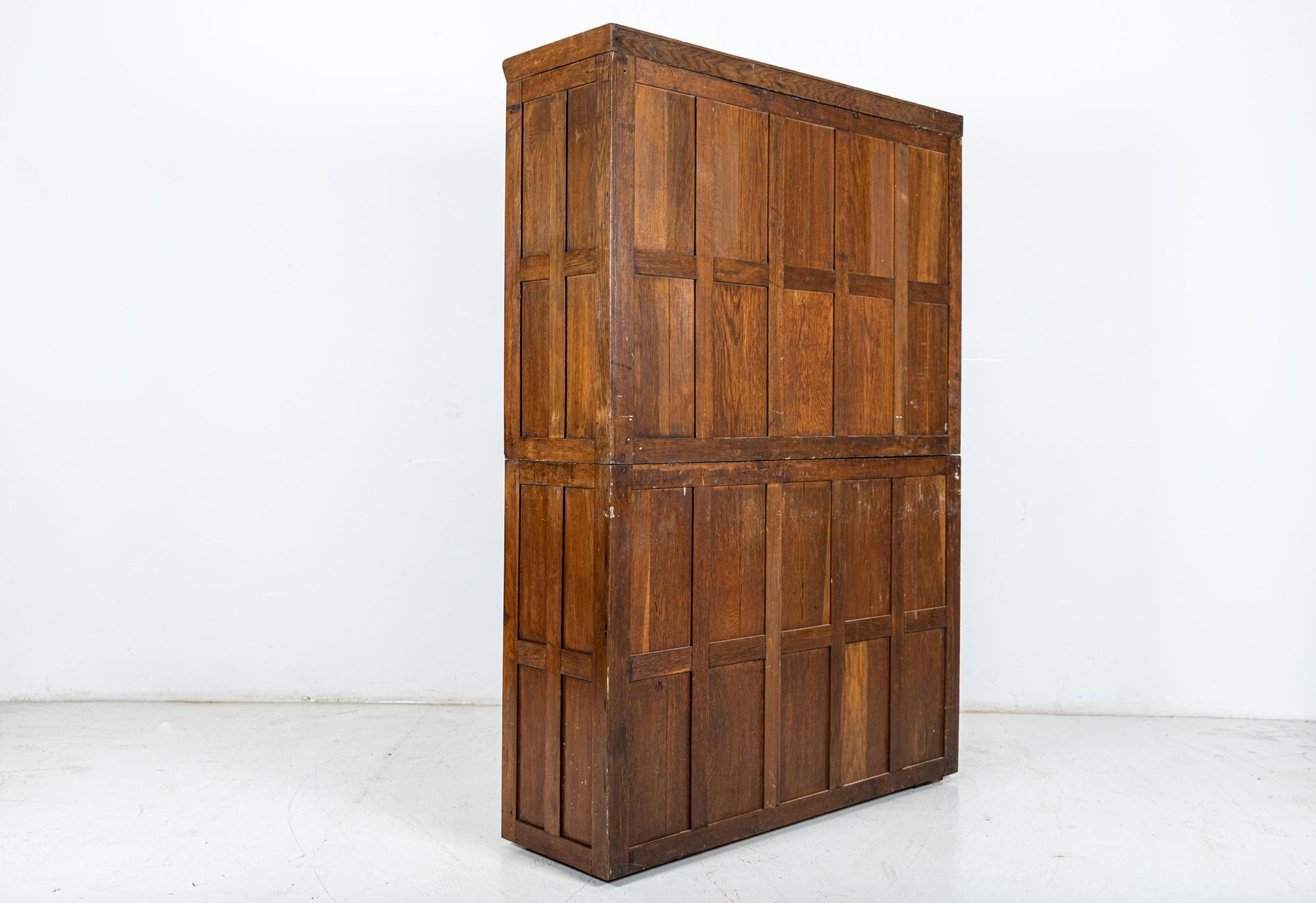 Large 19thC English Oak Glazed Museum Display Cabinet For Sale 5