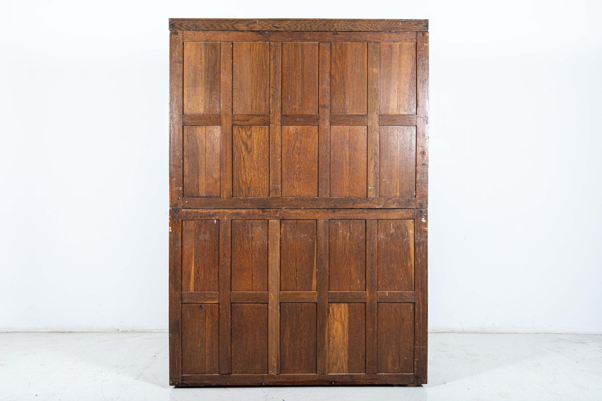 Large 19thC English Oak Glazed Museum Display Cabinet For Sale 6