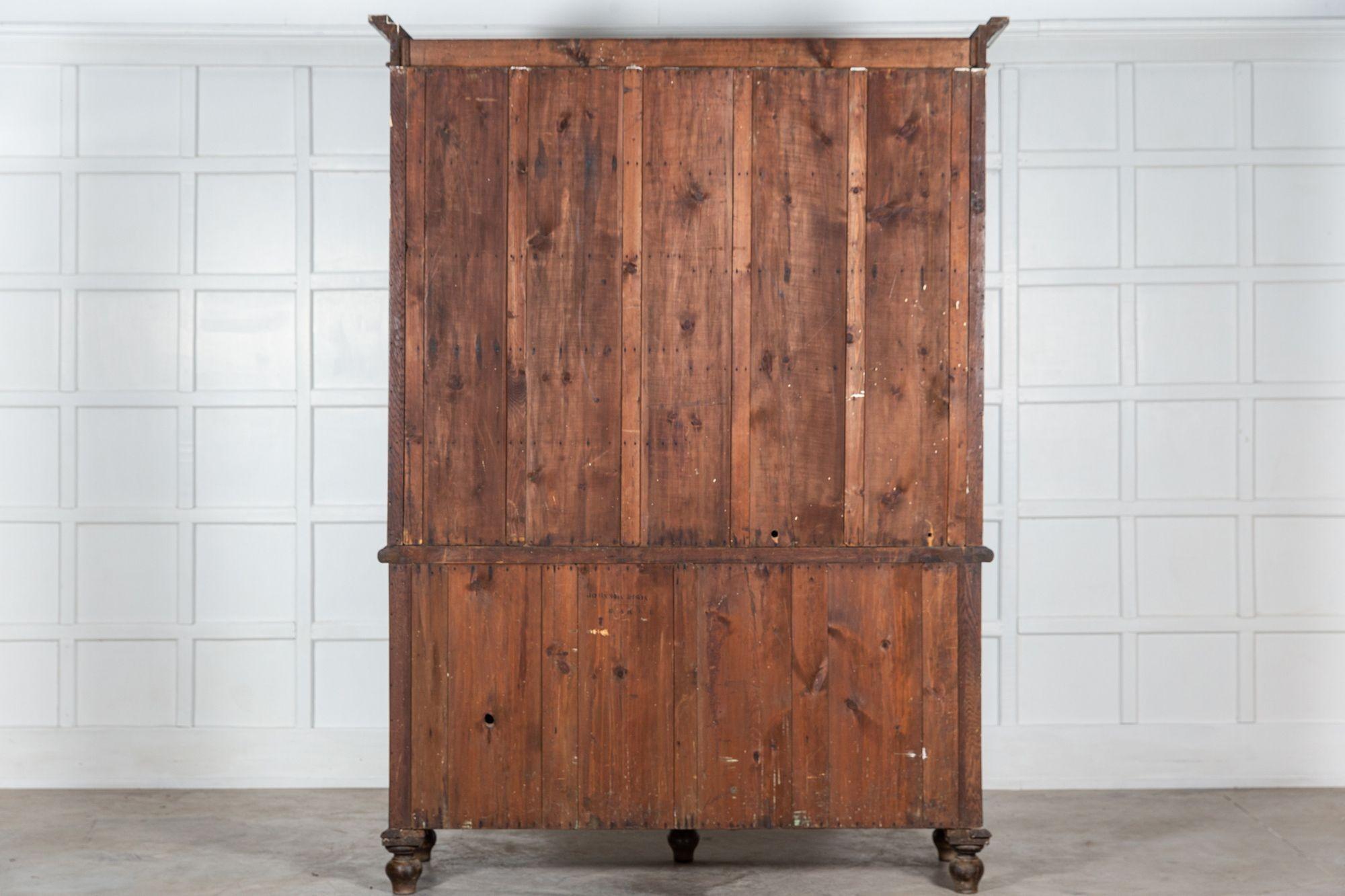Large 19thC English Oak Housekeepers Cupboard For Sale 10