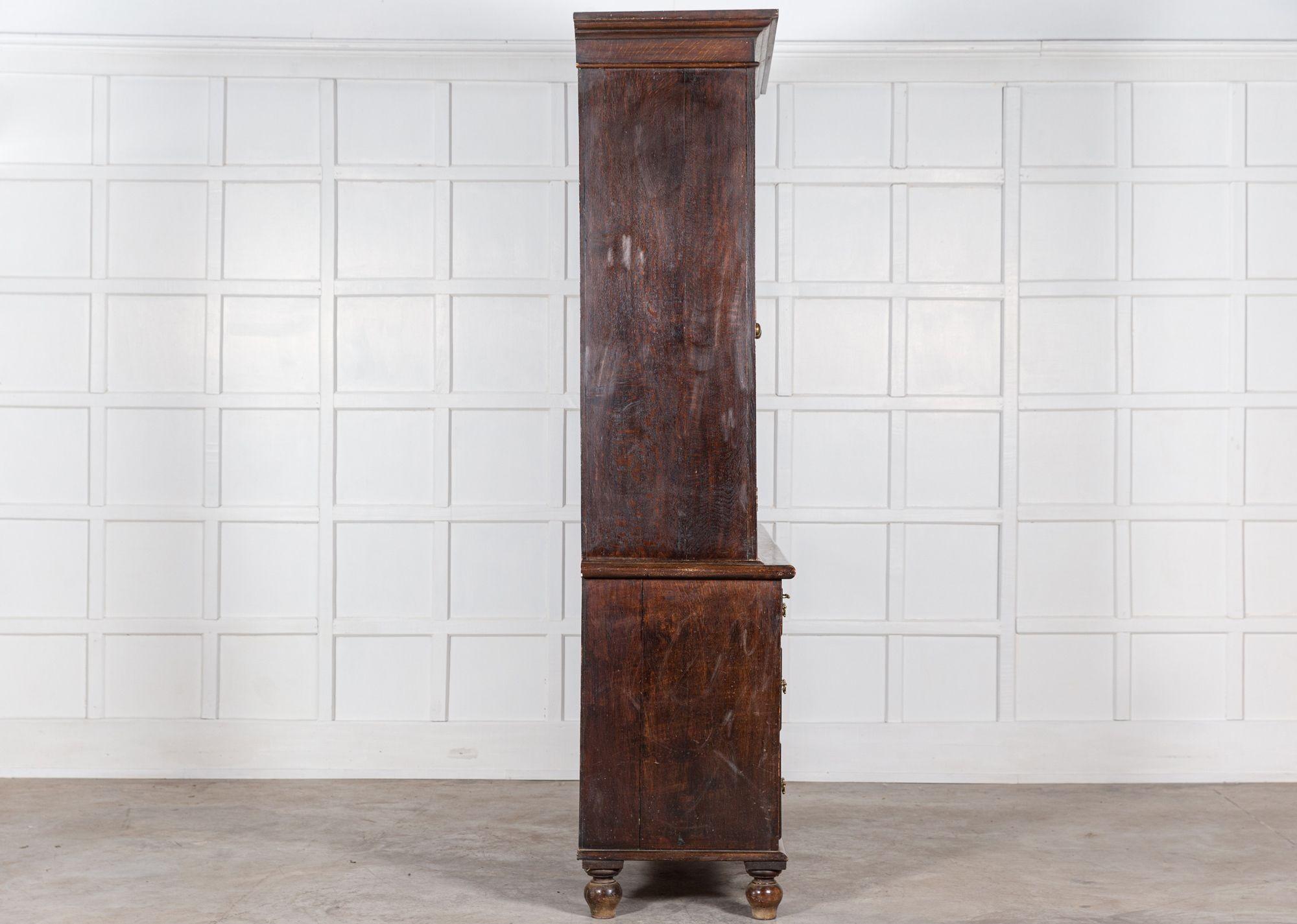 Large 19thC English Oak Housekeepers Cupboard For Sale 3