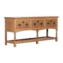 Large 19thC English Oak Potboard Dresser Base