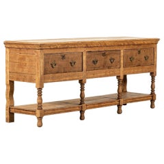 Large 19thC English Oak Potboard Dresser Base