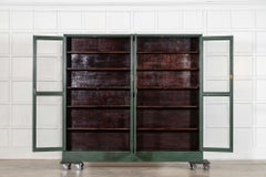 Large 19thC English Painted Mahogany Glazed Bookcase