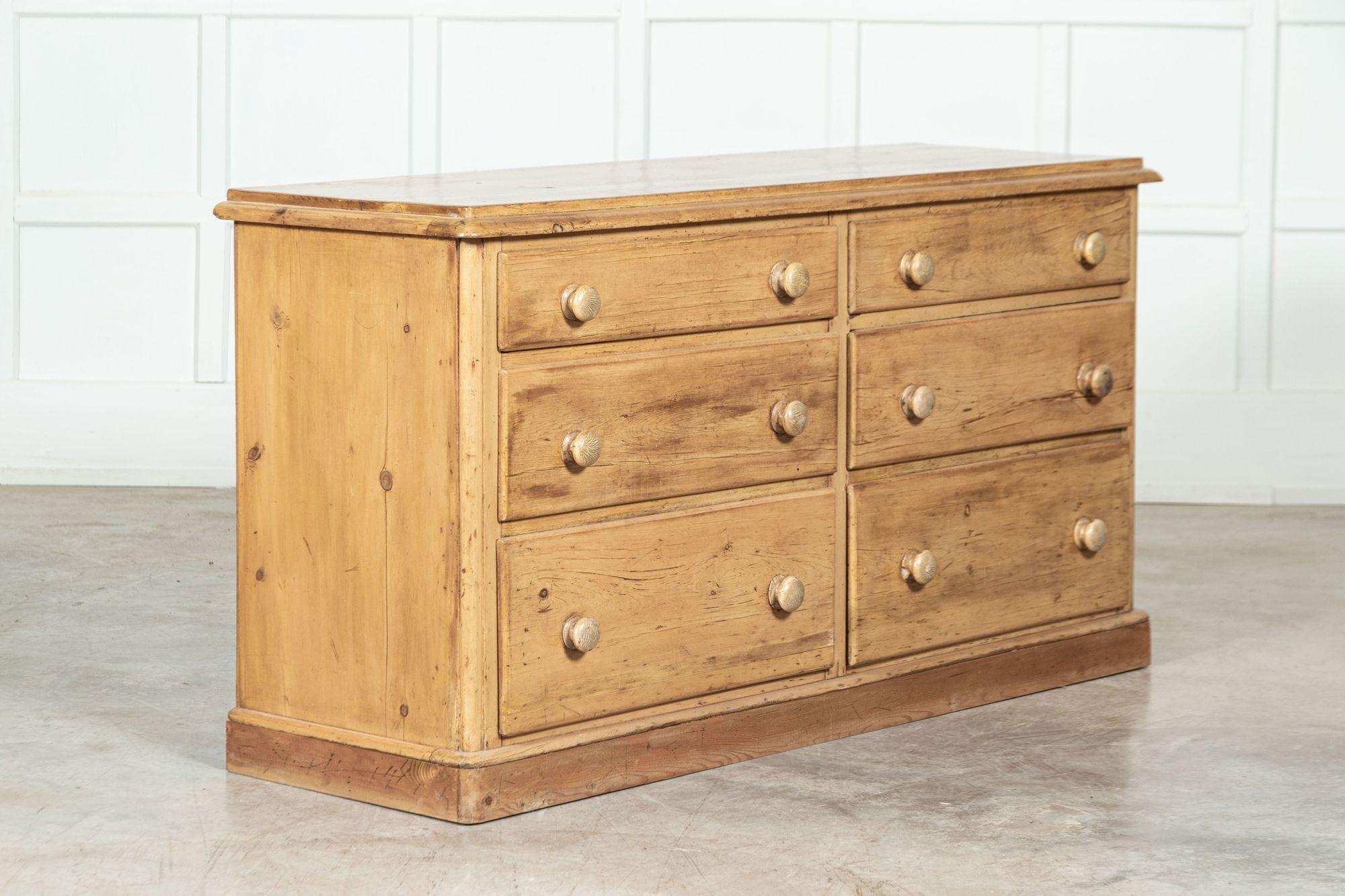 Large 19th Century English Pine Bank Drawers For Sale 2