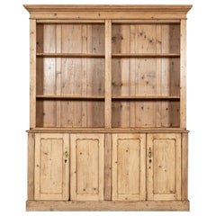 Grande bibliothèque / commode en pin anglais du 19e siècle