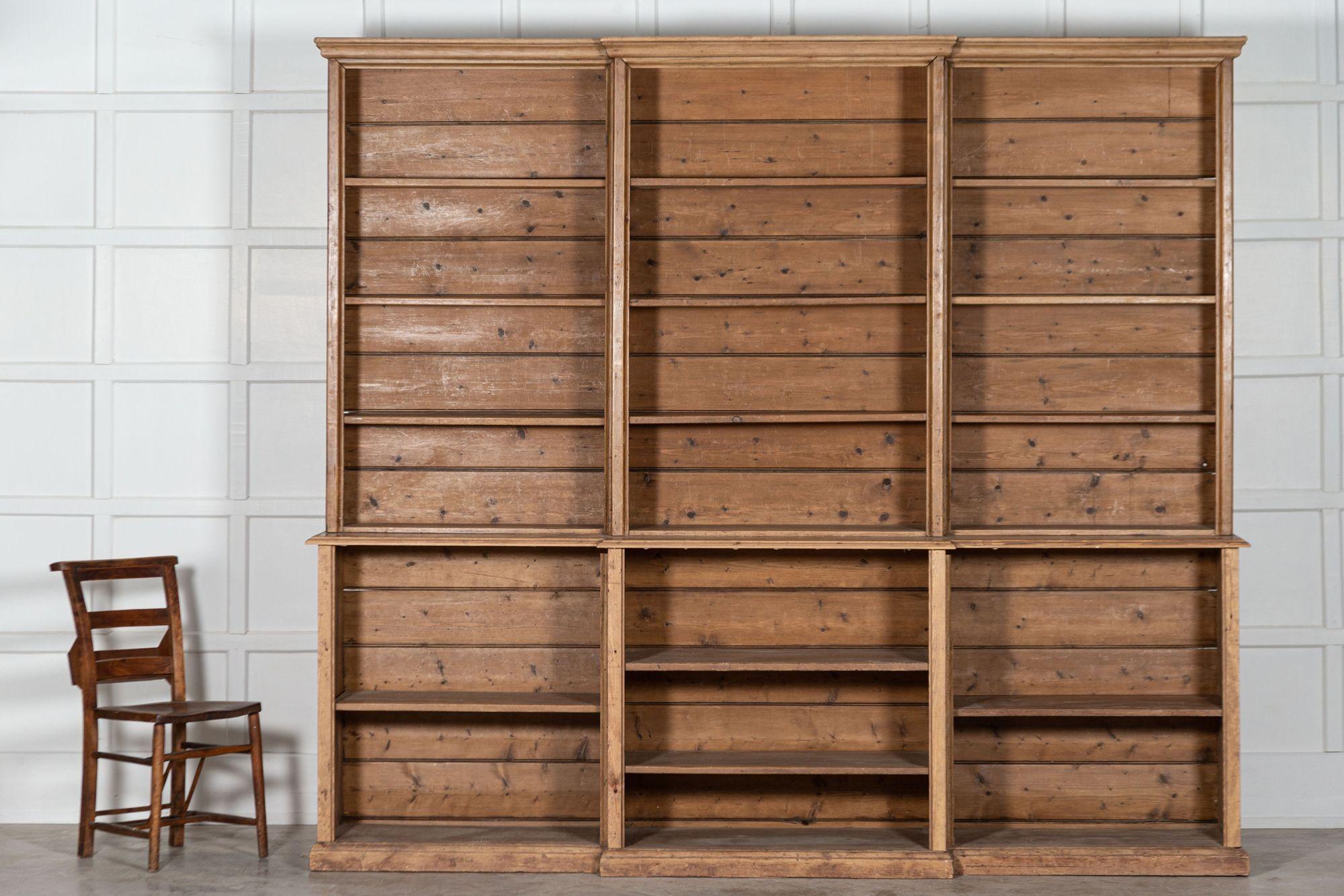 circa 1890
Large 19th century English pine breakfront bookcase
We can also customise existing pieces to suit your scheme/requirements. We have our own workshop, restorers and finishers. From adapting to finishing pieces including, stripping,
