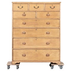 Large 19thC English Pine Chest Drawers