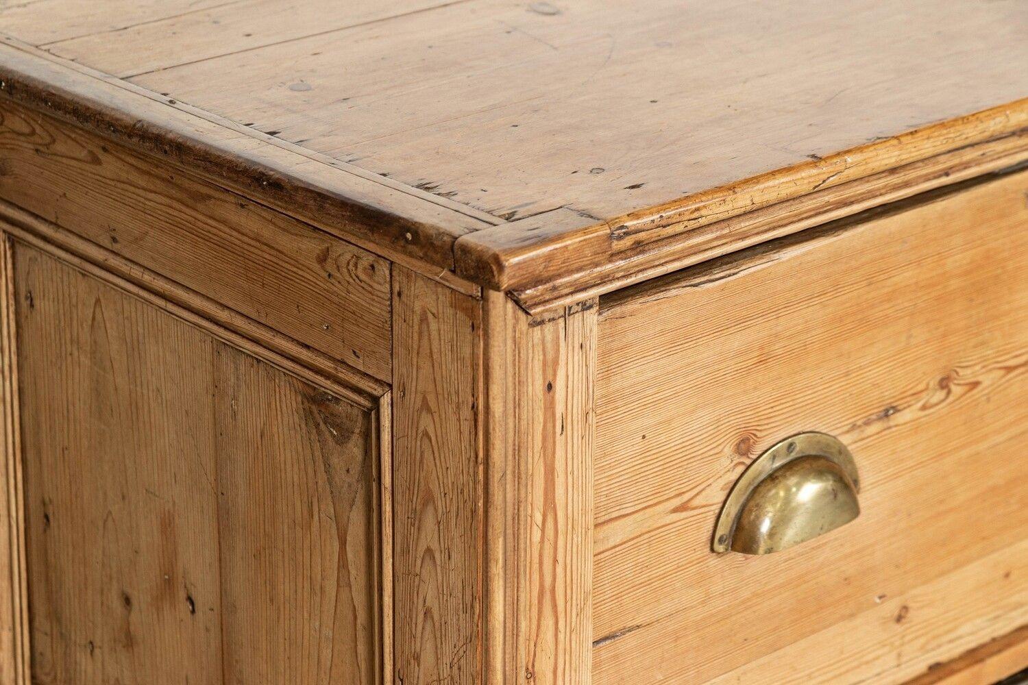 Large 19thC English Pine Counter Drawers For Sale 5
