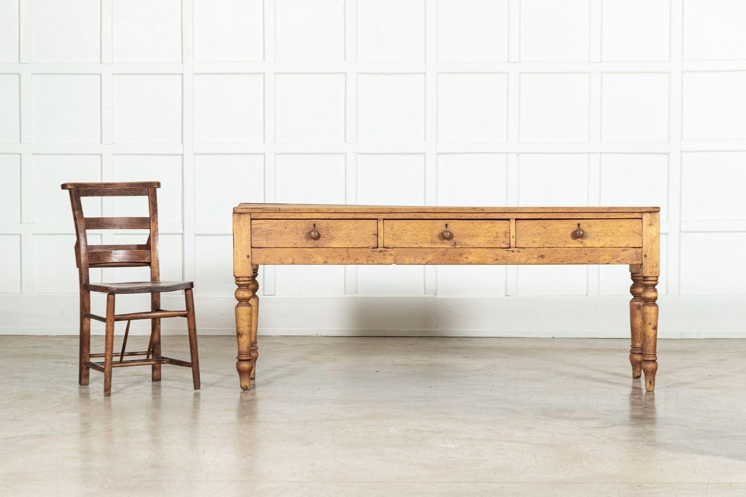 circa 1870
Large 19thC English Pine Dresser Base / Console
sku 1839
W170 x D48 x H74 cm
Weight 27 kg