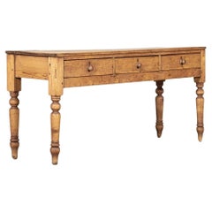Large 19thC English Pine Dresser Base / Console