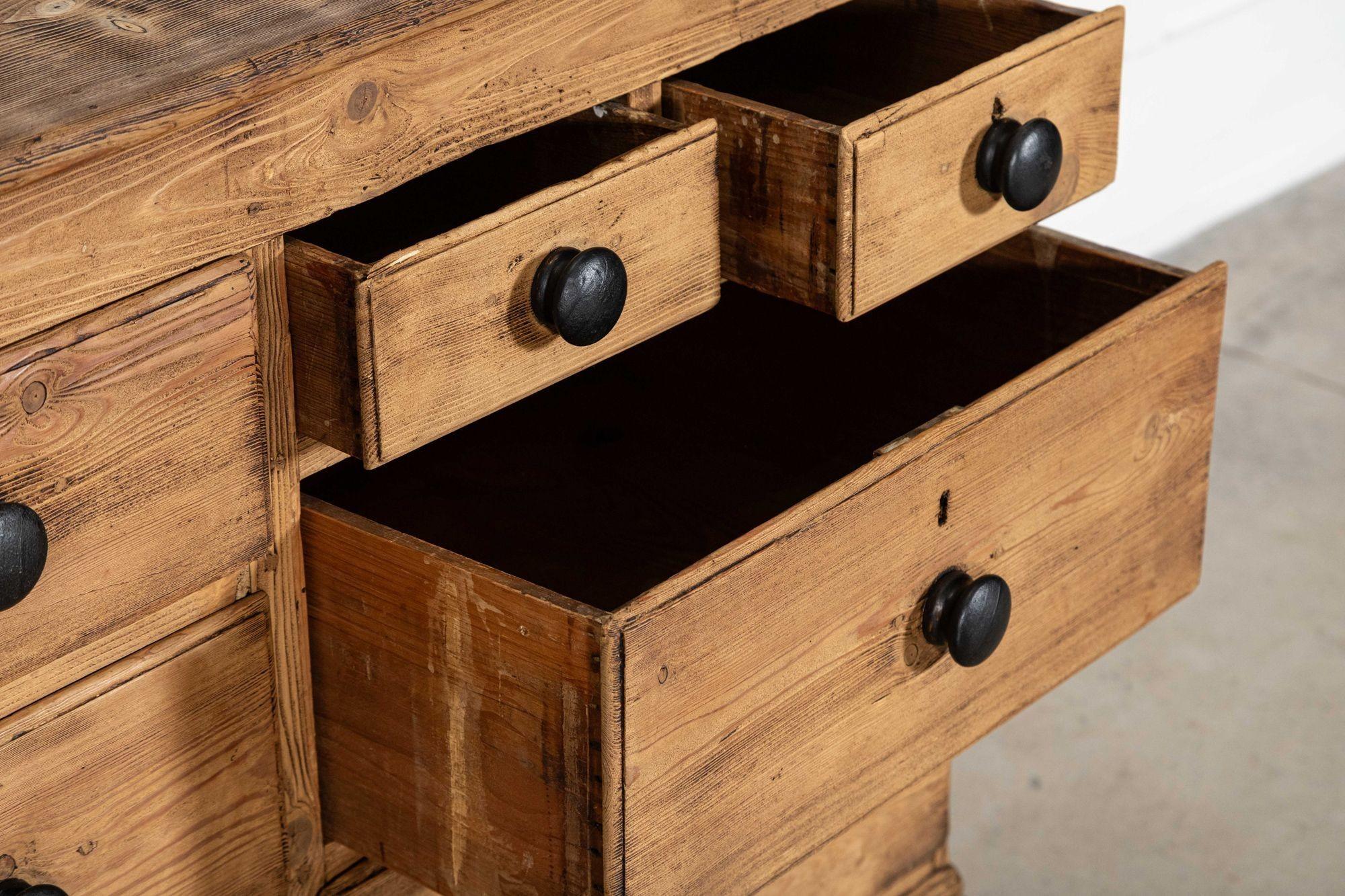 Large 19thC English Pine Dresser Base For Sale 7