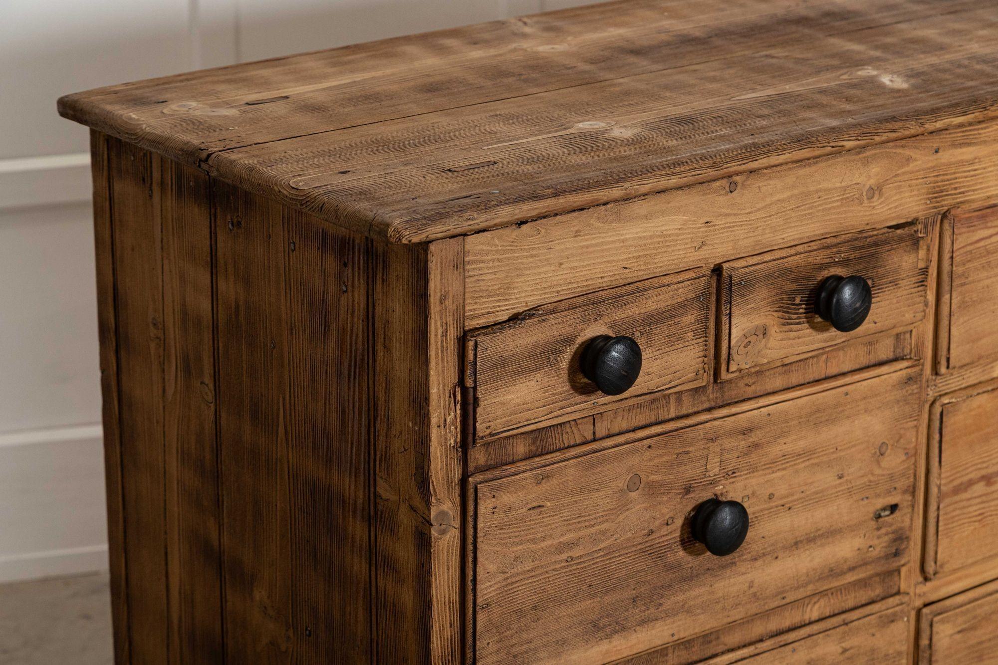 Large 19thC English Pine Dresser Base For Sale 8