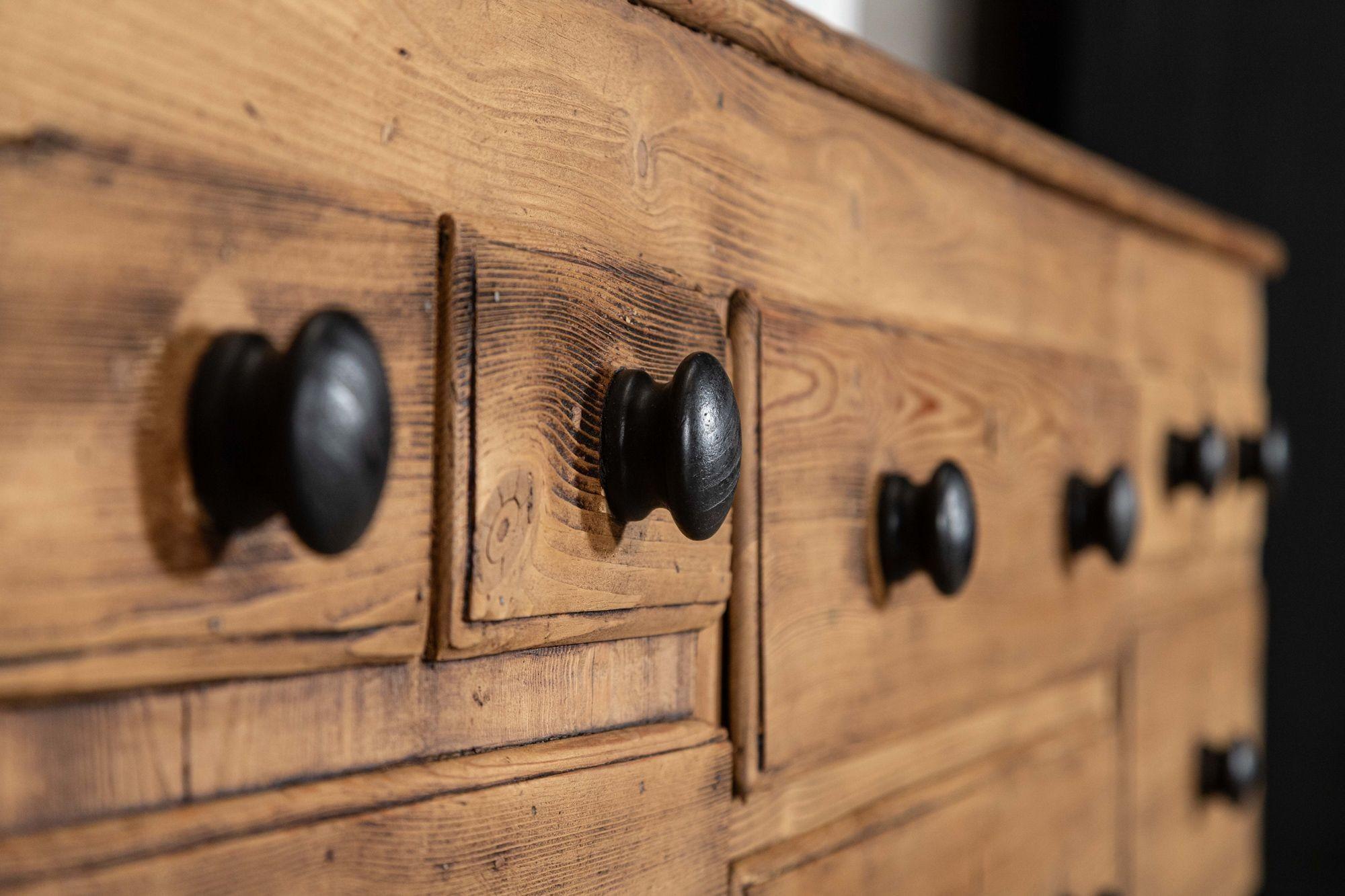Large 19thC English Pine Dresser Base For Sale 9
