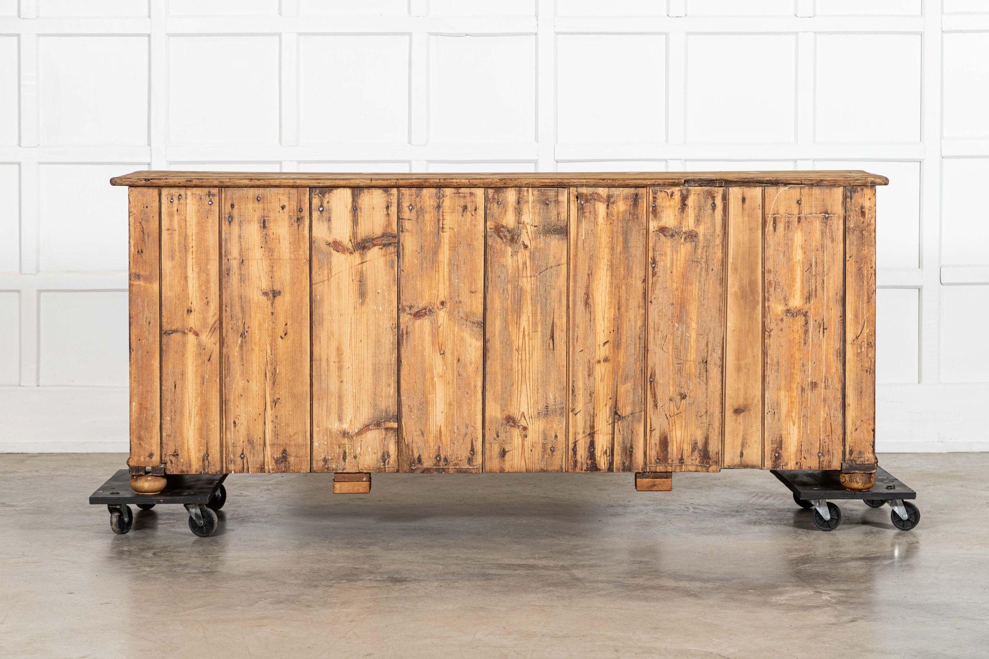 Large 19thC English Pine Dresser Base For Sale 13