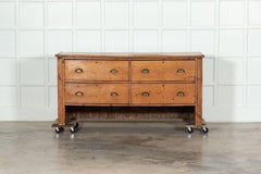 Large 19thC English Pine Dresser Base