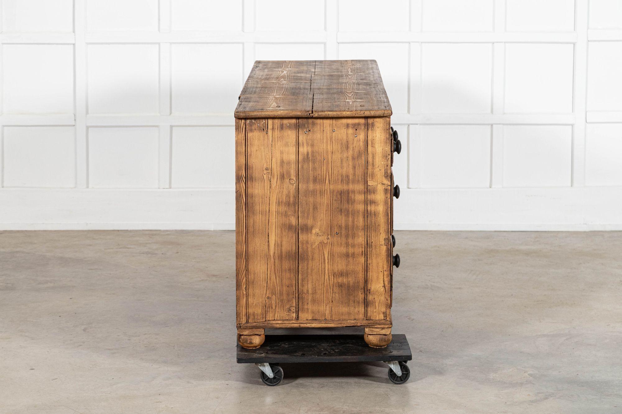 Large 19thC English Pine Dresser Base For Sale 3