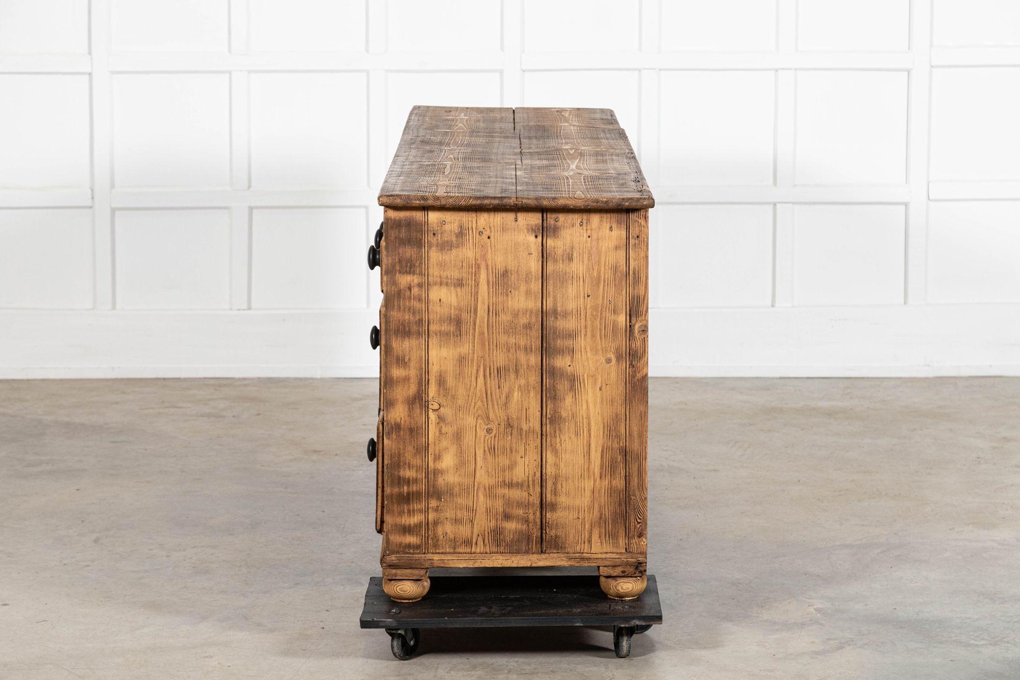 Large 19thC English Pine Dresser Base For Sale 5