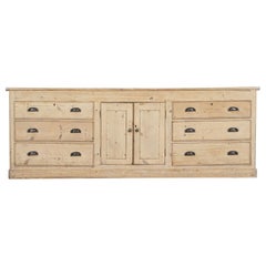 Antique Large 19thC English Pine Dresser Base