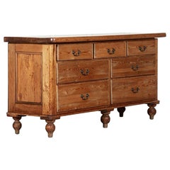 Grande commode en pin anglais du 19ème siècle Base
