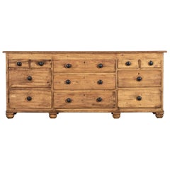 Large 19thC English Pine Dresser Base