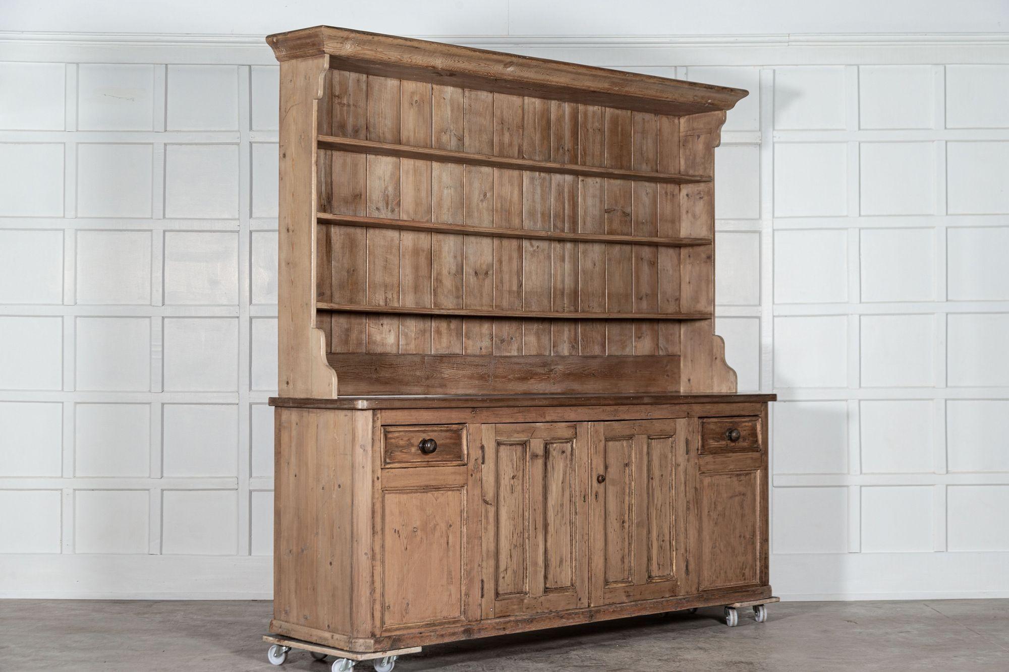 Large 19th Century English Pine Dresser 2