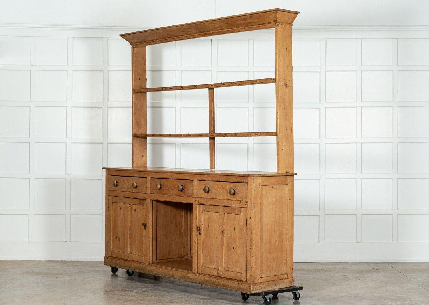 Large 19thC English Pine Dresser For Sale 1