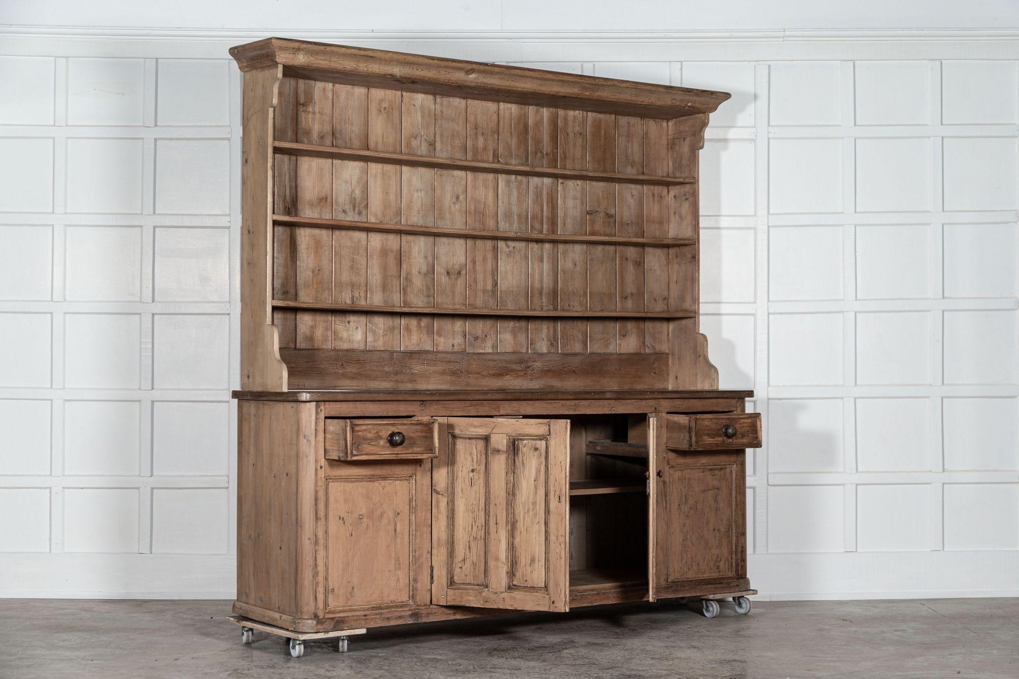 Large 19th Century English Pine Dresser 3