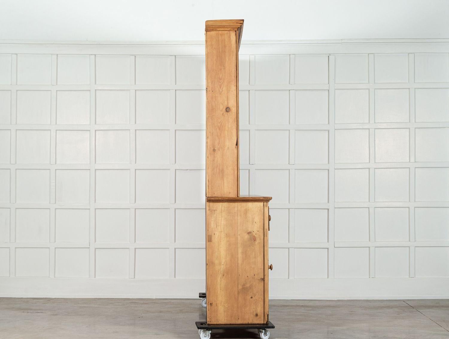 Large 19thC English Pine Dresser For Sale 4