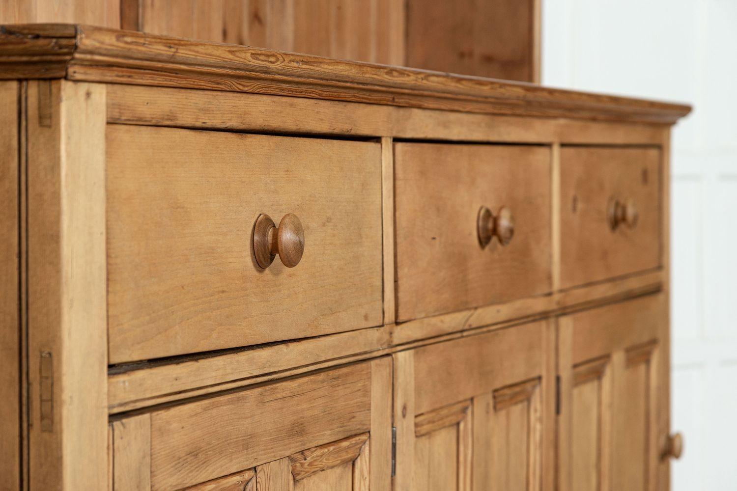 Large 19thC English Pine Dresser For Sale 5