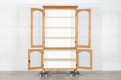 Large 19thC English Pine Glazed Cabinet