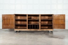 Large 19thC English Pine Glazed Dresser Base