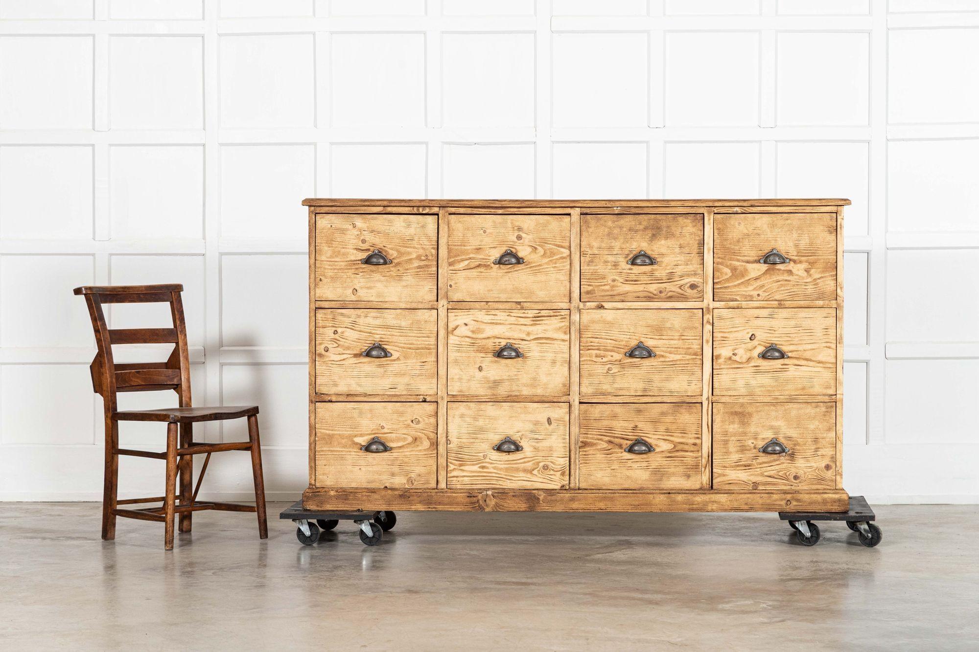 Large 19thC English Pine Haberdashery Drawers In Good Condition For Sale In Staffordshire, GB