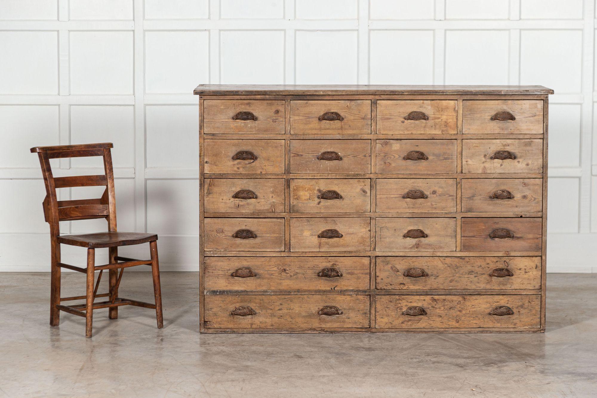 Large 19th Century English Pine Haberdashery Drawers For Sale 2