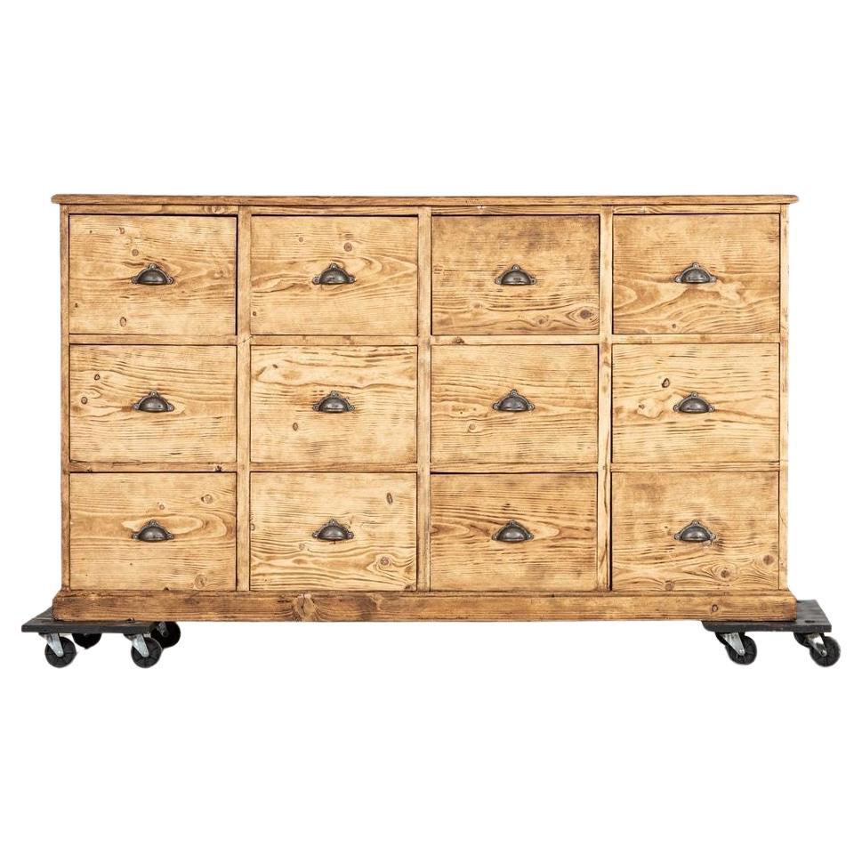Large 19thC English Pine Haberdashery Drawers For Sale