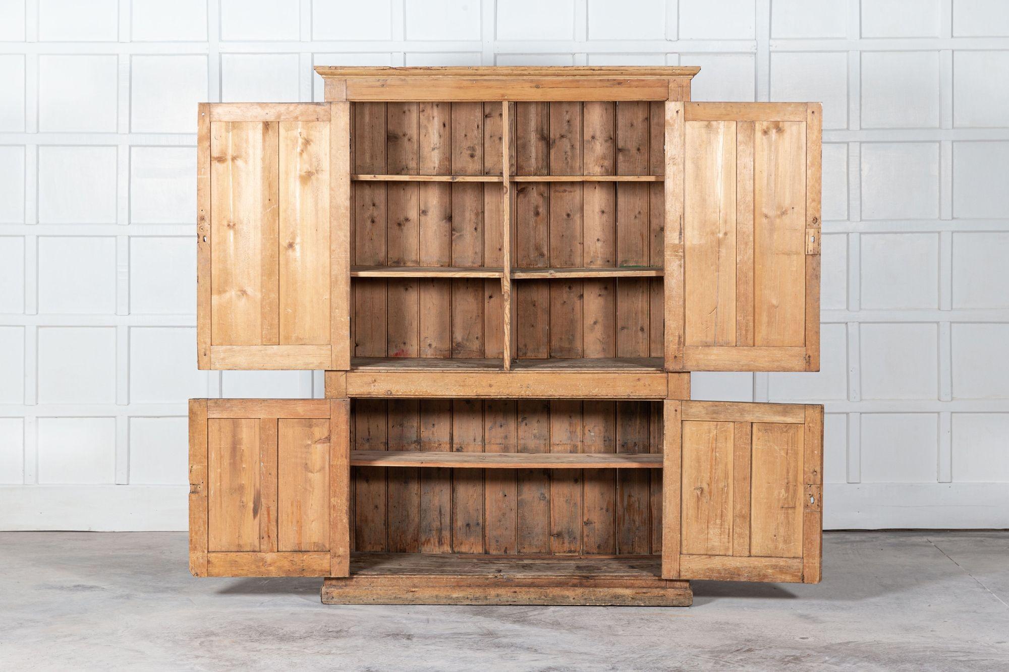 circa 1890
Large 19thC English pine Housekeepers cupboard
Measures: W 143 x D 49 x H 199cm.
   