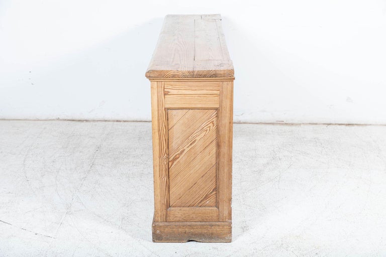 Large 19th C English Pine Paneled Dresser Base For Sale at 1stDibs