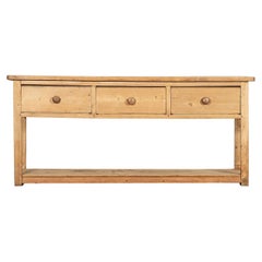 Large 19thC English Pine Potboard Dresser Base