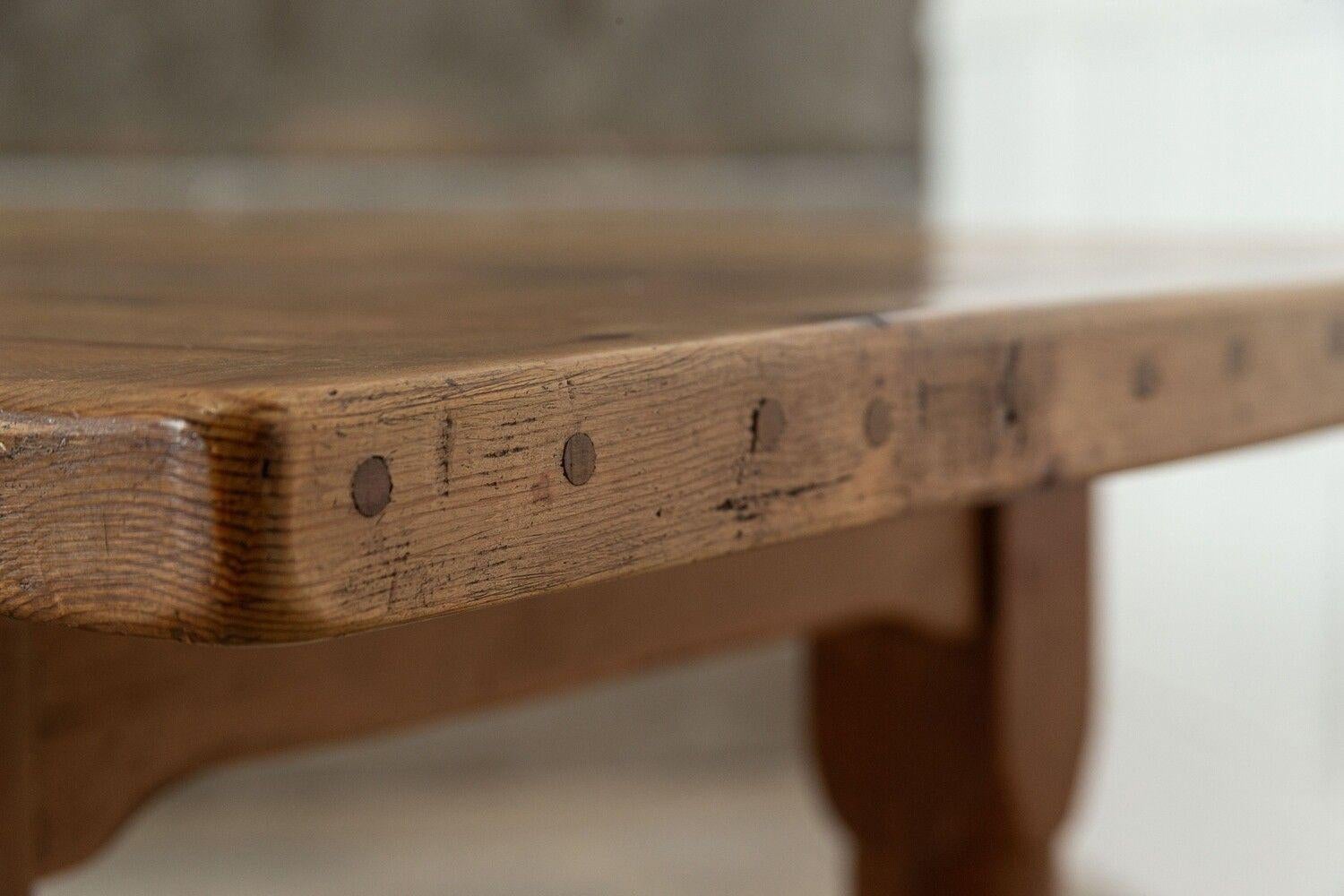19th Century Large 19thC English Pine Refectory Table For Sale