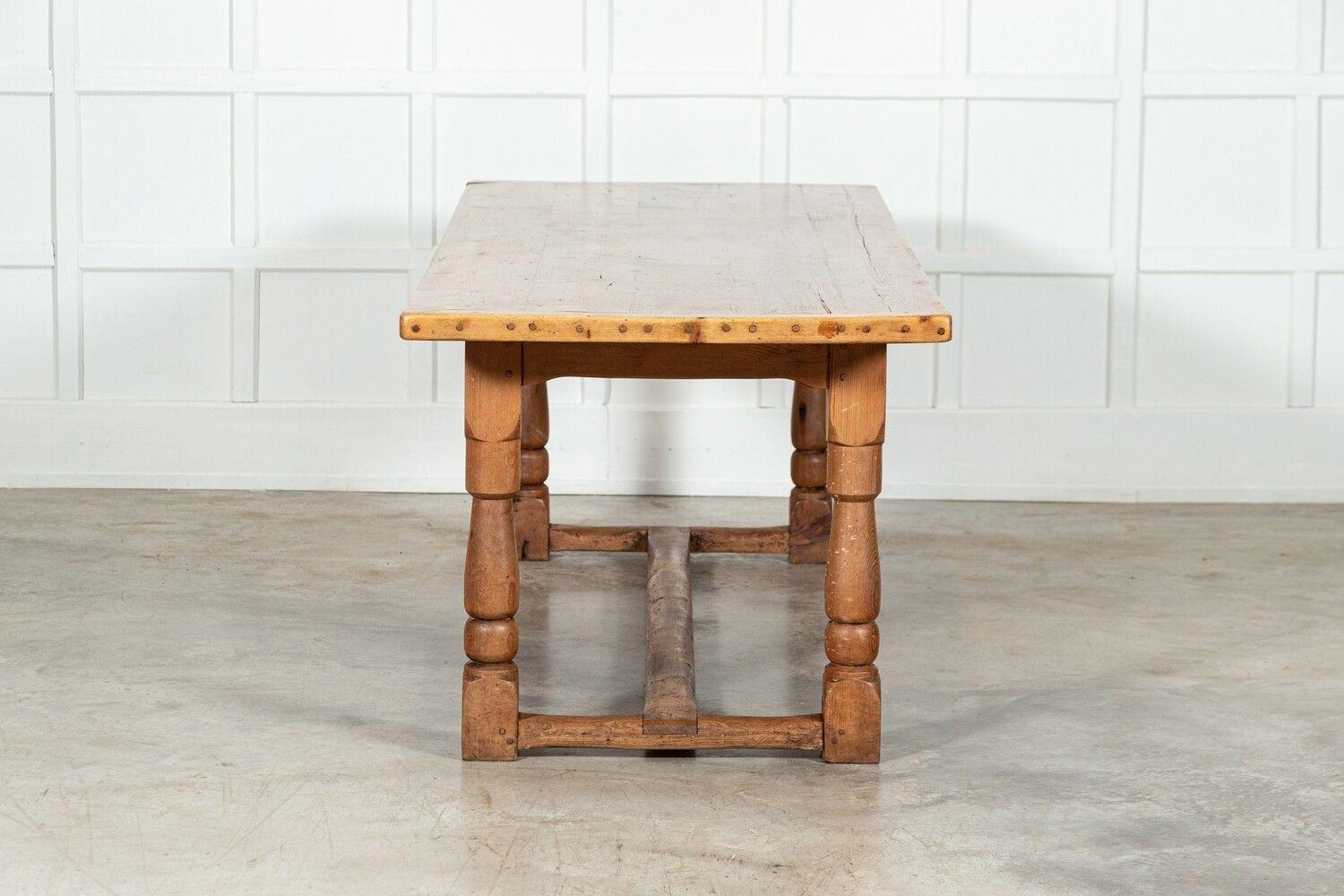 Large 19thC English Pine Refectory Table For Sale 3