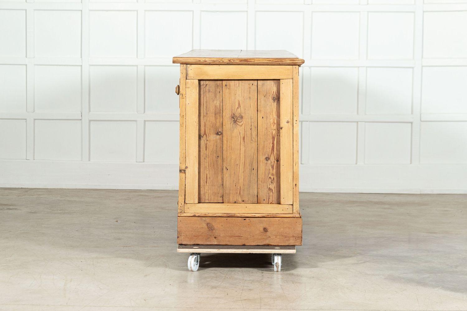 Large 19thC English Pine Shop Counter For Sale 6