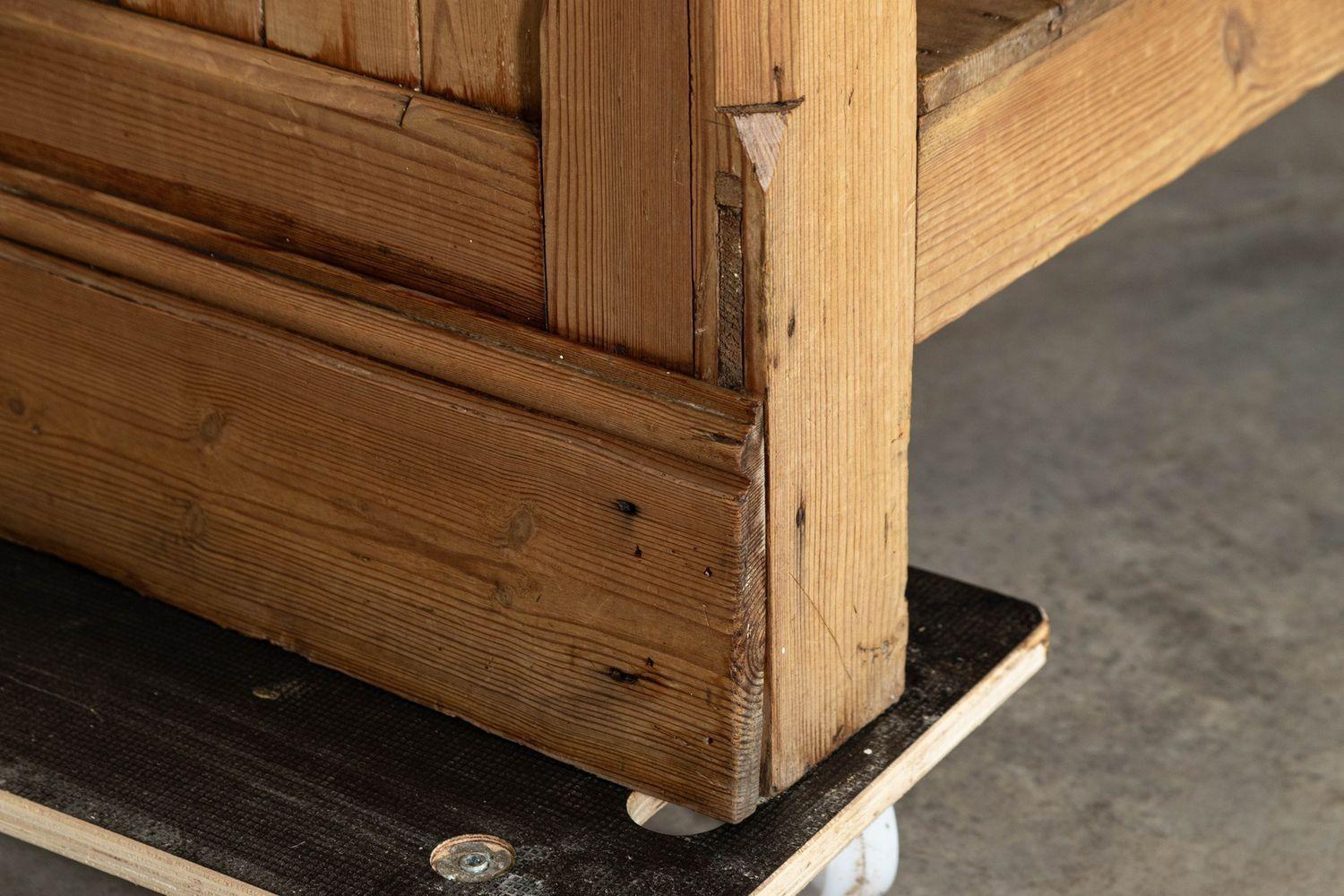 Large 19thC English Pine Shop Counter For Sale 9