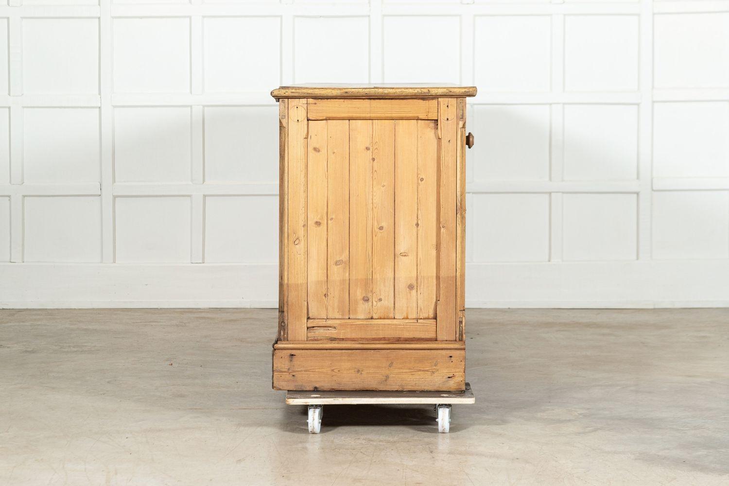 Large 19thC English Pine Shop Counter For Sale 3
